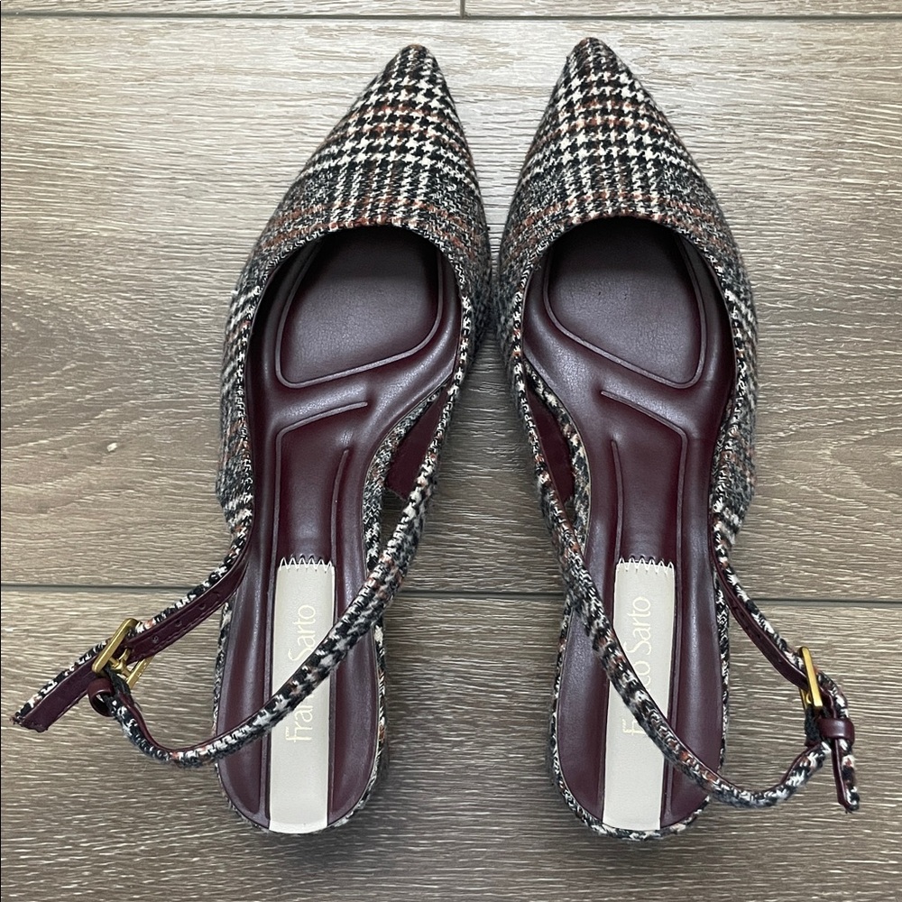 Plaid Slingback Heels